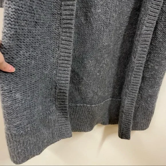 Aritzia Talula Open Front Cardigan Long Length Wool Blend Grey - Picture 6 of 8